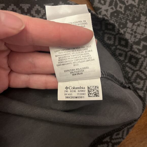 Columbia Pullover 1/4 Zip Tone On Tone Dark Gray Long Sleeve Wmn XL Shirt Cabin - Picture 9 of 9